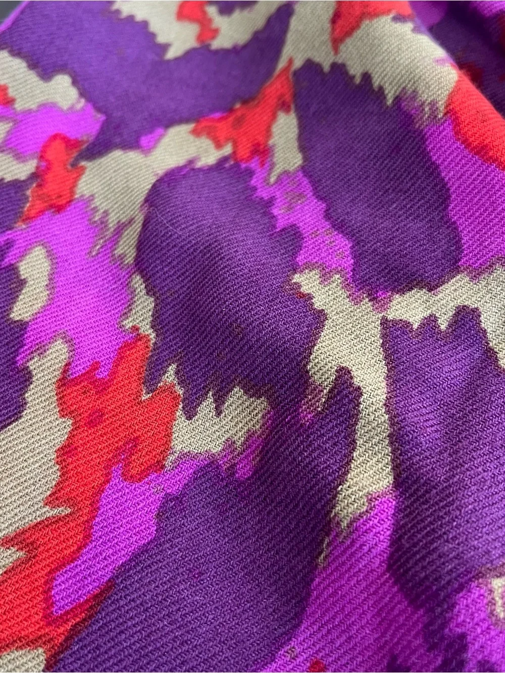 Coach Ocelot Animal Print Square Shawl Scarf NWT Accessory Purple Red 52”X 52”